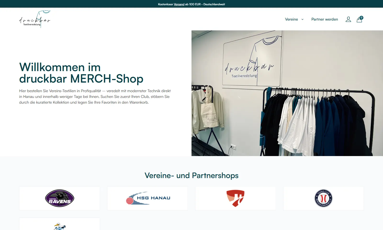Startseite von druckbar Merch-Shop