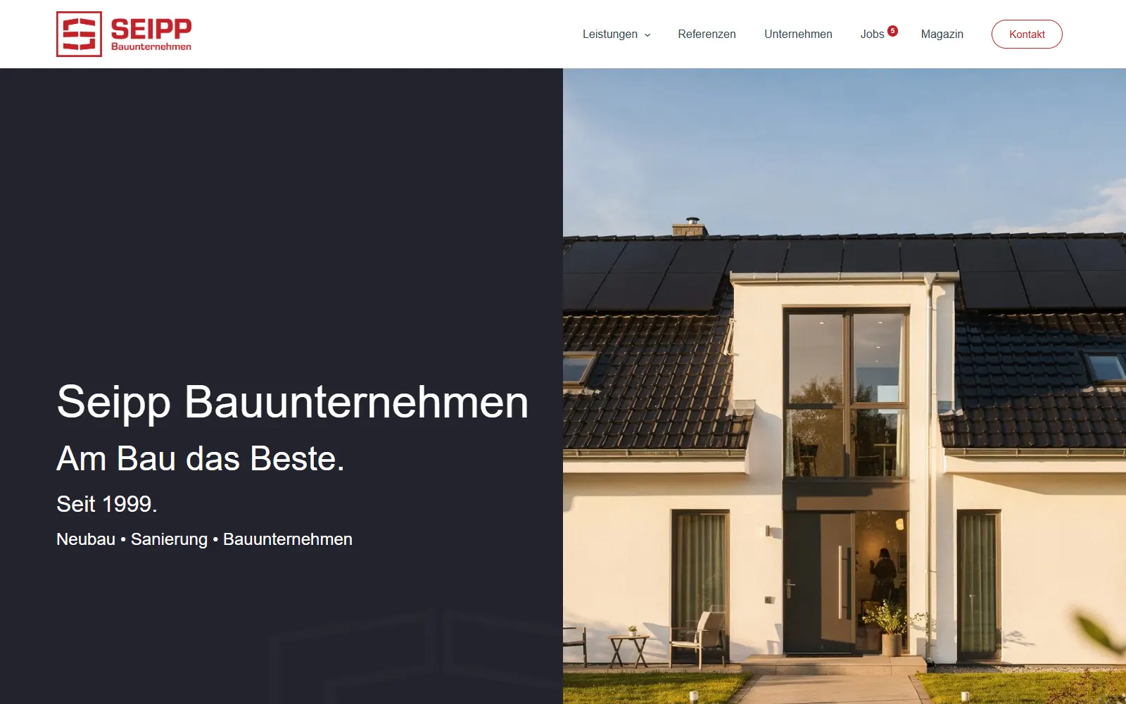 Startseite von Bauunternehmen Seipp